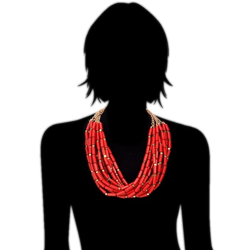African choker Necklace/Earrings Set For women Bennys Beauty World