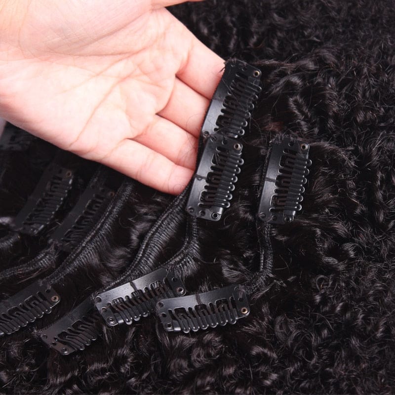 Afro Kinky Curly Hair Clip In Human Hair Extensions 4B 4C 100% Human Hair Bennys Beauty World