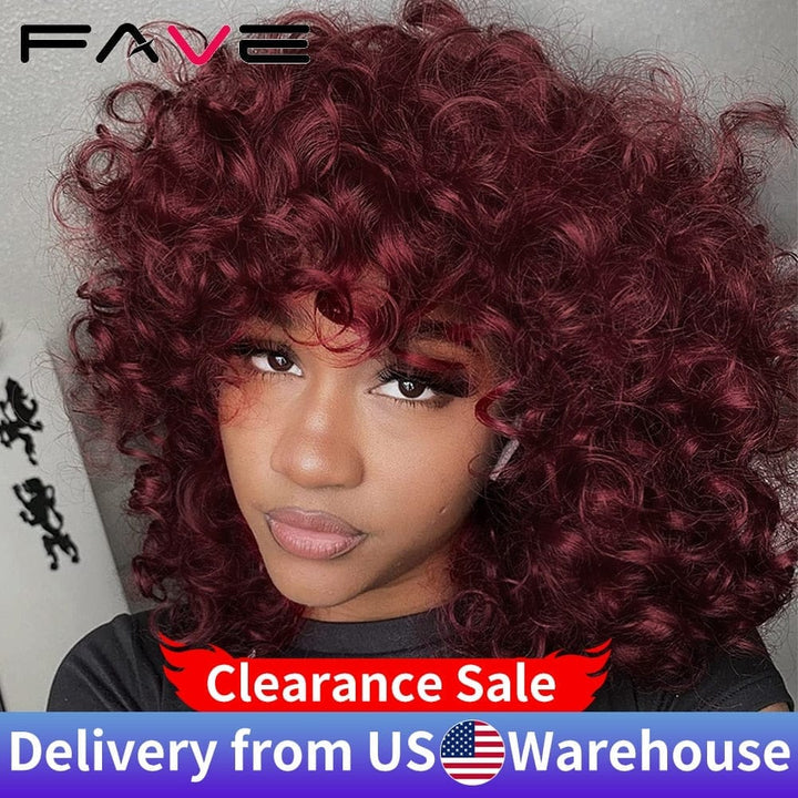 Afro Kinky Curly Wig Short Synthetic With Bangs Bennys Beauty World