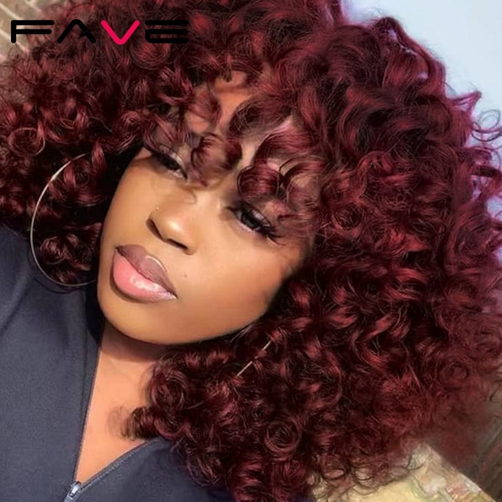 Afro Kinky Curly Wig Short Synthetic With Bangs Bennys Beauty World