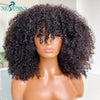 Afro Kinky Curly Wig With Bangs Full Machine Made Remy Hair BENNYS 