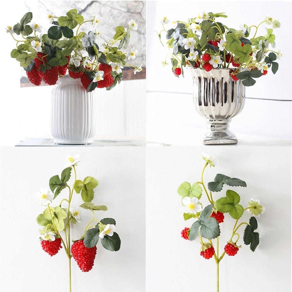 Artificial Fake Strawberry Fruit Plant Flower Bennys Beauty World