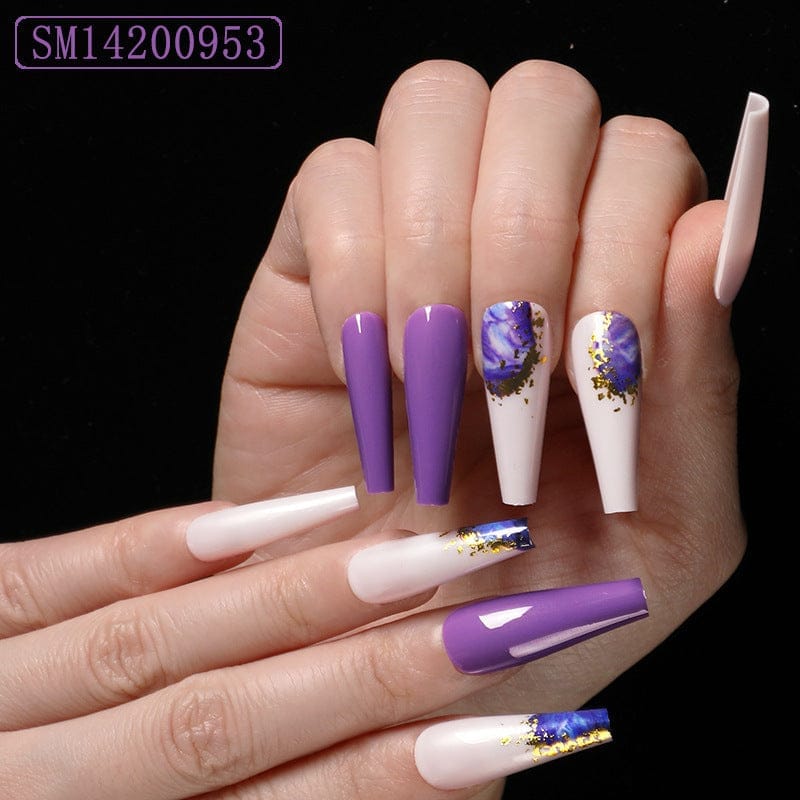 Assemble Ballet Nails, Trapezoidal Coffin, Fake Nails, Wear Nail Art Patches Bennys Beauty World