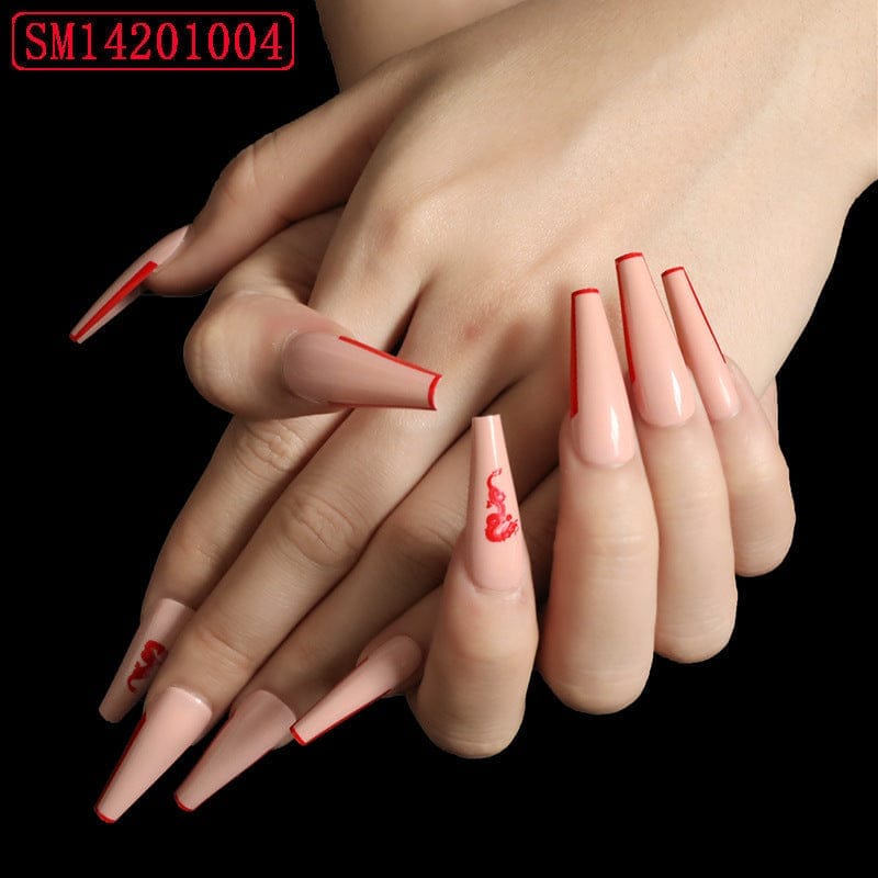 Assemble Ballet Nails, Trapezoidal Coffin, Fake Nails, Wear Nail Art Patches Bennys Beauty World