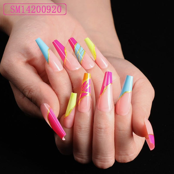 Assemble Ballet Nails, Trapezoidal Coffin, Fake Nails, Wear Nail Art Patches Bennys Beauty World