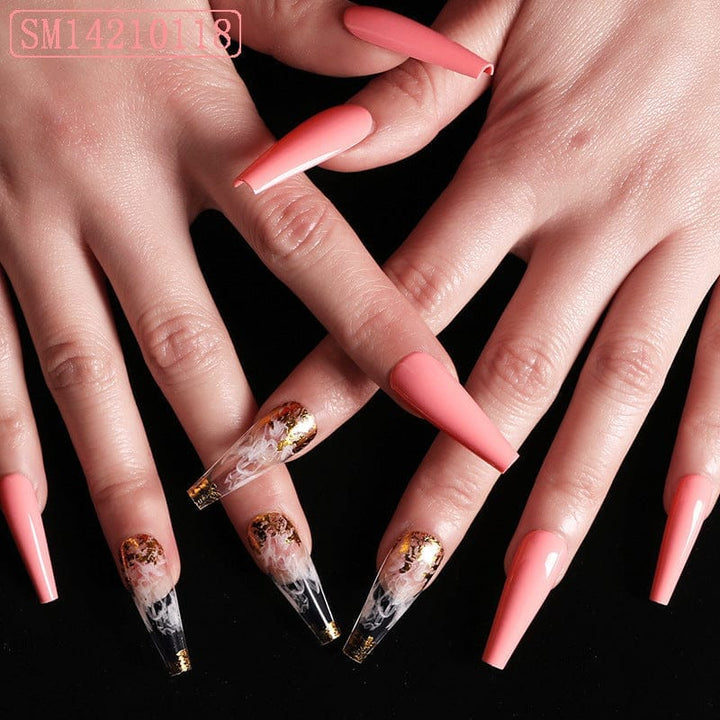 Assemble Ballet Nails, Trapezoidal Coffin, Fake Nails, Wear Nail Art Patches Bennys Beauty World