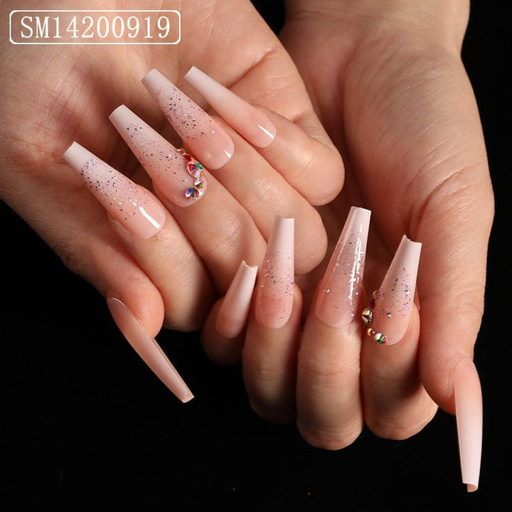 Assemble Ballet Nails, Trapezoidal Coffin, Fake Nails, Wear Nail Art Patches Bennys Beauty World