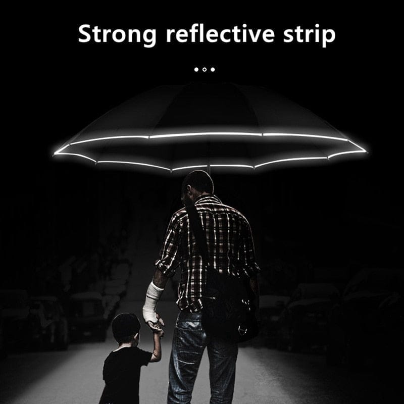 Automatic Umbrella with Reflective Stripe10 Ribs 3-folding Bennys Beauty World