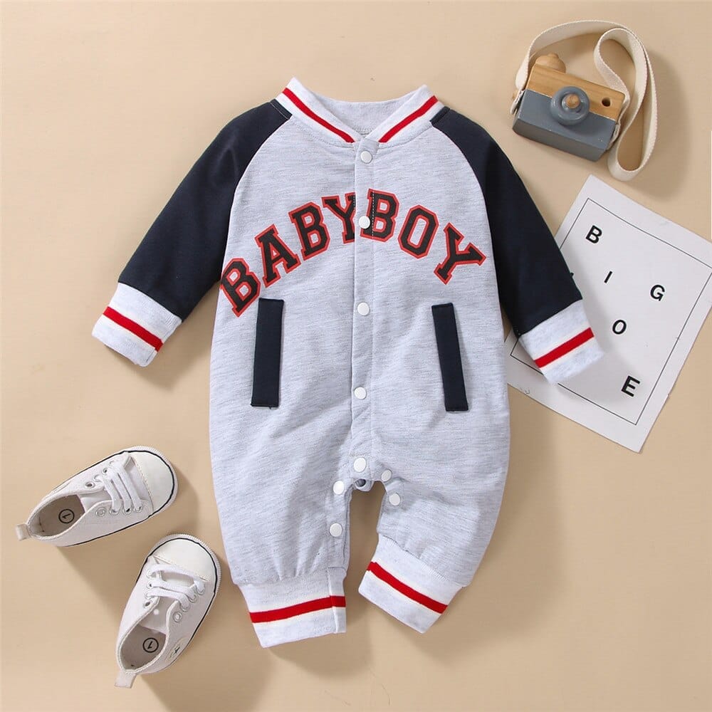 Baby Boy Clothes Baby Baseball Uniform Letter Print jumpsuit BENNYS 