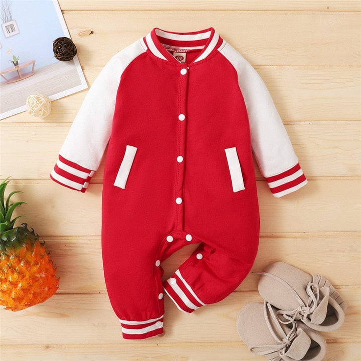 Baby Boy Clothes Baby Baseball Uniform Letter Print jumpsuit Bennys Beauty World