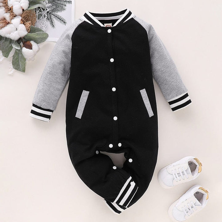 Baby Boy Clothes Baby Baseball Uniform Letter Print jumpsuit Bennys Beauty World