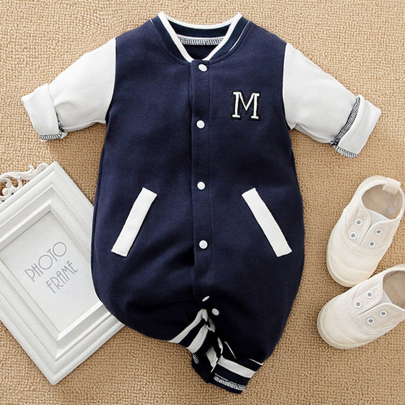 Baby Boy Clothes Baby Baseball Uniform Letter Print jumpsuit Bennys Beauty World