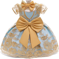 Baby Girl 1st Year Birthday Bow Dress Lace Christening Gown Bennys Beauty World