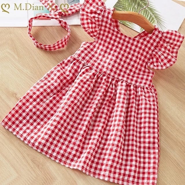 Baby Girl Dress 2021 Summer 100% Cotton Tops Sleeveless Dress Bennys Beauty World