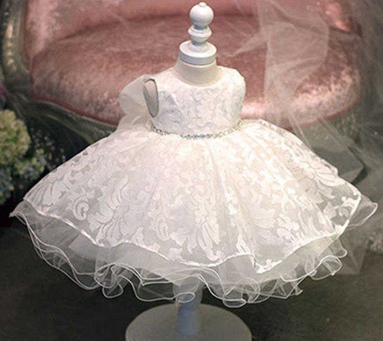Baby Girl Dress Glitz Chiffon Christening & 1st Birthday Dress Bennys Beauty World