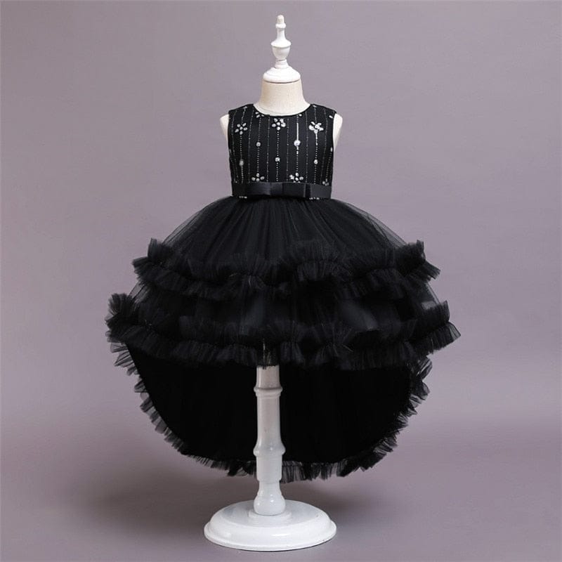 Baby Girls Long Layered Lace Flower Party Dresses Bennys Beauty World