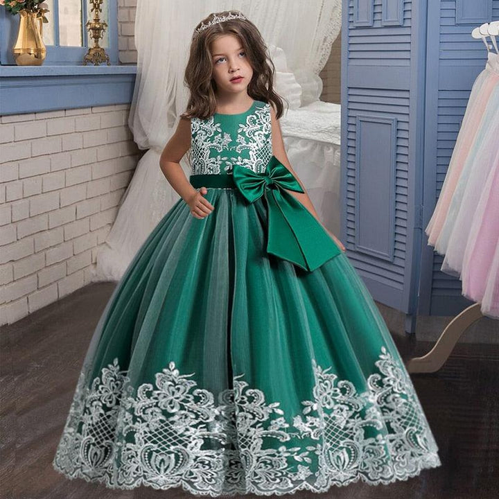 Baby Girls Princess Birthday Party Long Dress Bennys Beauty World