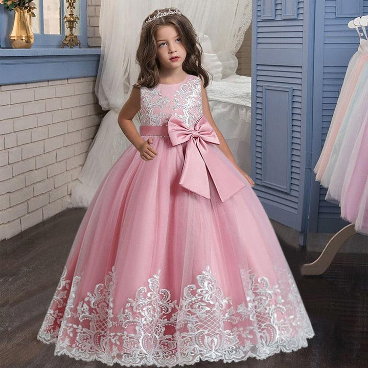 Baby Girls Princess Birthday Party Long Dress Bennys Beauty World