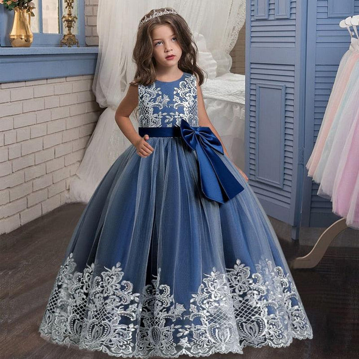 Baby Girls Princess Birthday Party Long Dress Bennys Beauty World