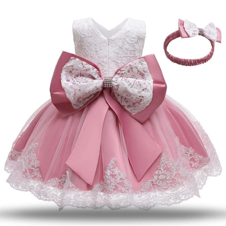 Baby Girls White Baptism Birthday Princess Dress Bennys Beauty World