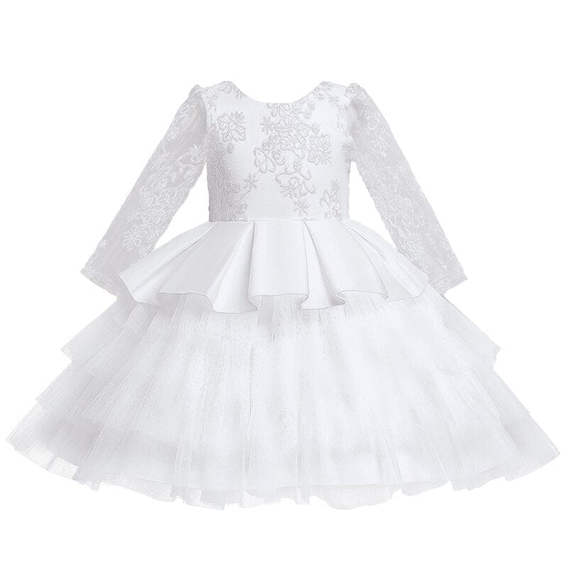 Baby Girls White Baptism Birthday Princess Dress Bennys Beauty World