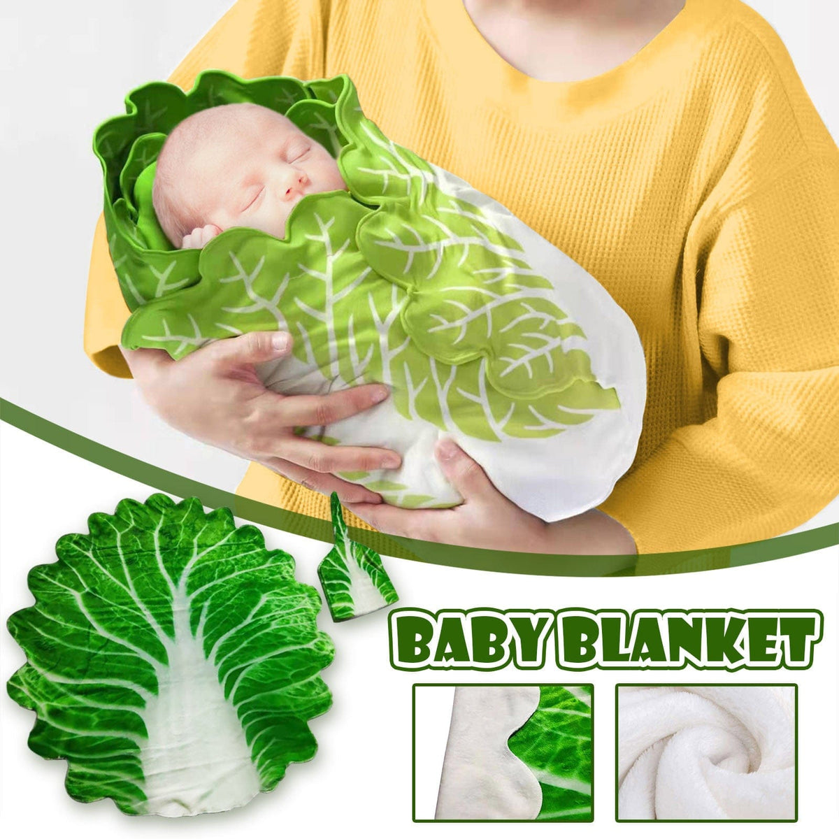 Baby Swaddle Wrap Newborn Simulation Cabbage Flannel Baby Wrap Blanket Baby Sleeping Swaddle Wrap Hat Bennys Beauty World