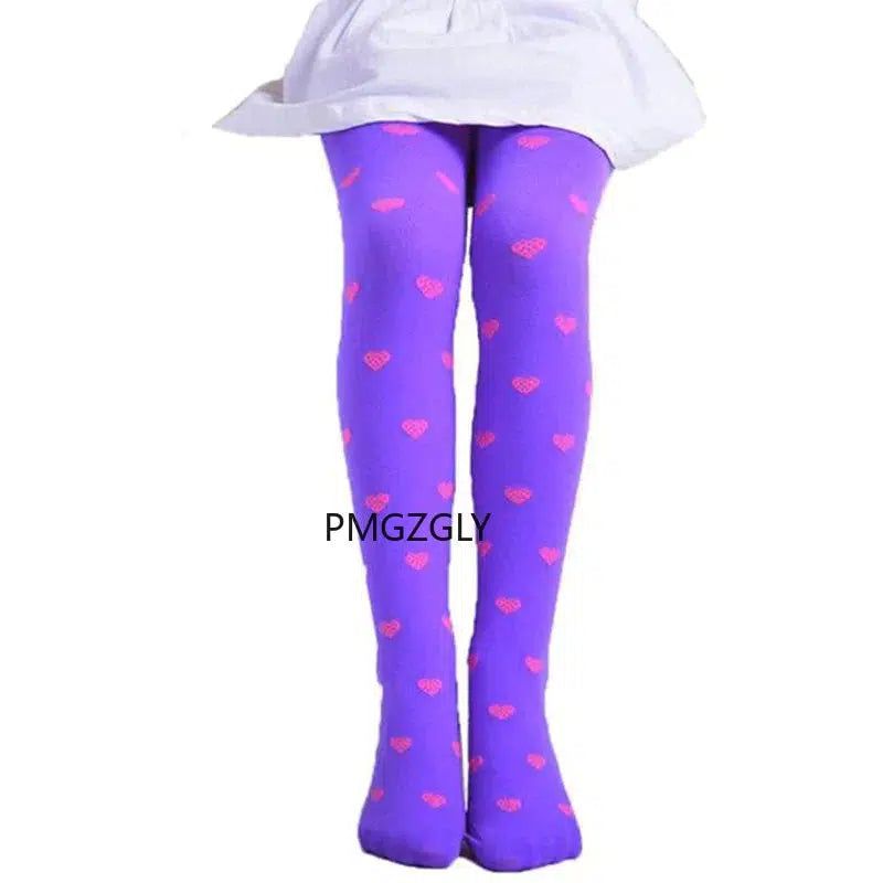 Baby Tights Child Girls Footed Heart Dots Tights Stockings Bennys Beauty World