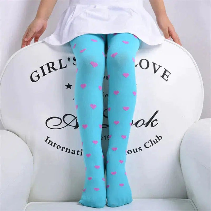 Baby Tights Child Girls Footed Heart Dots Tights Stockings Bennys Beauty World