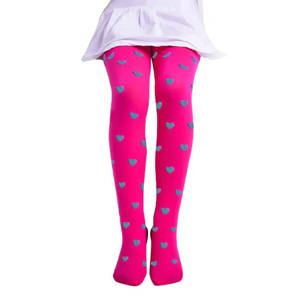 Baby Tights Child Girls Footed Heart Dots Tights Stockings Bennys Beauty World