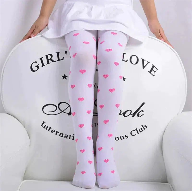 Baby Tights Child Girls Footed Heart Dots Tights Stockings Bennys Beauty World