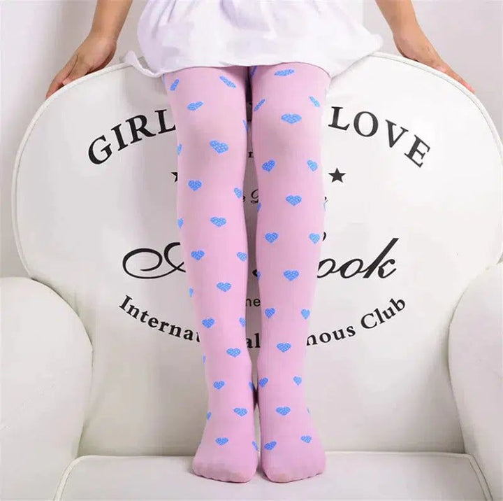 Baby Tights Child Girls Footed Heart Dots Tights Stockings Bennys Beauty World