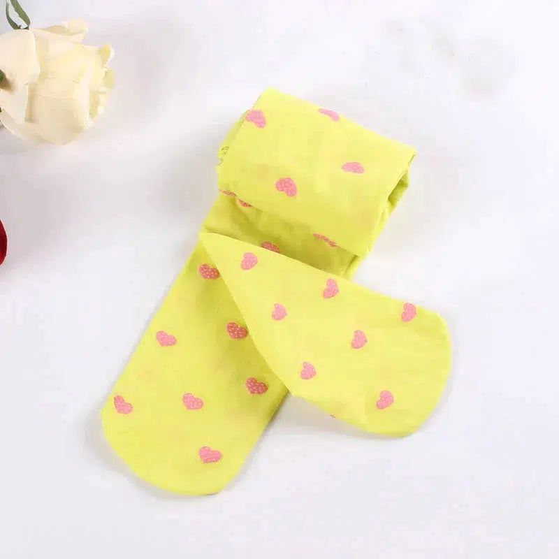 Baby Tights Child Girls Footed Heart Dots Tights Stockings Bennys Beauty World