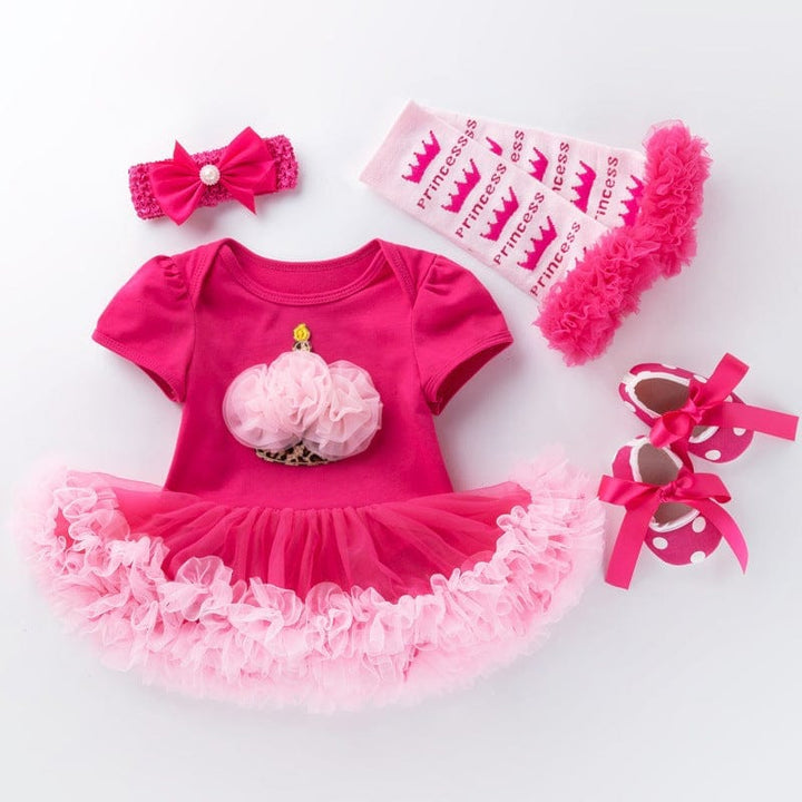 Baby short-sleeved high quality first birthday tutu dress Bennys Beauty World