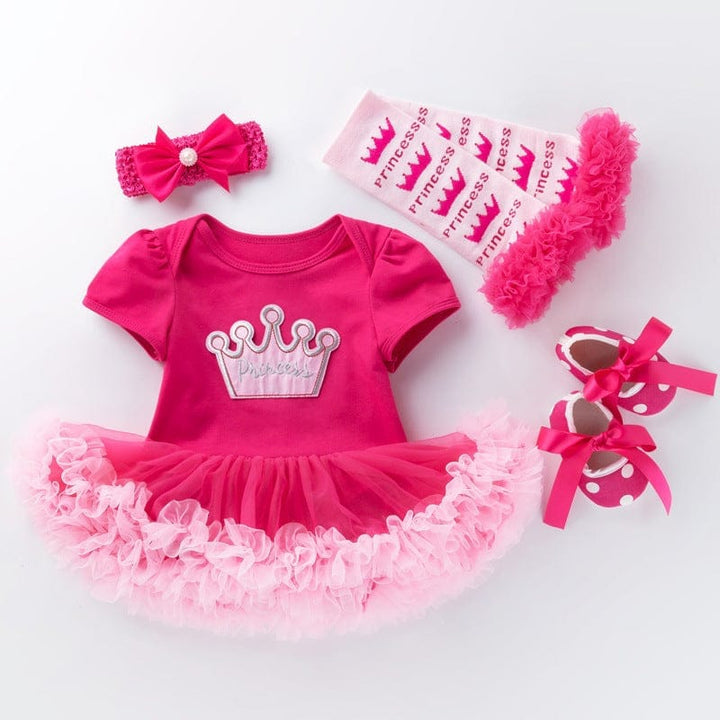 Baby short-sleeved high quality first birthday tutu dress Bennys Beauty World