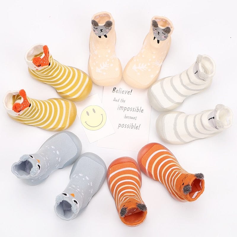 Baby sock shoes spring autumn style baby first walkers non-slip rubber shoes Bennys Beauty World
