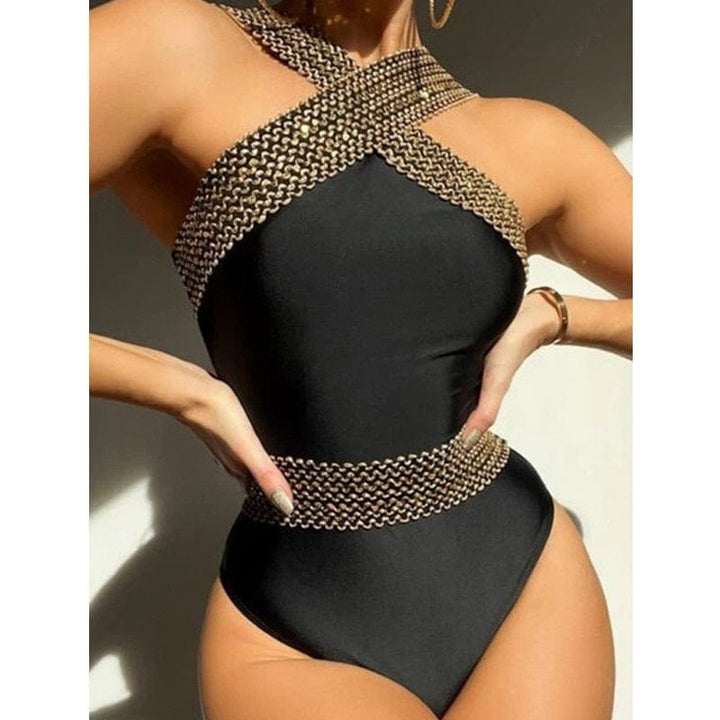 Backless Black Swimwear One Piece Women Swimsuit Bennys Beauty World