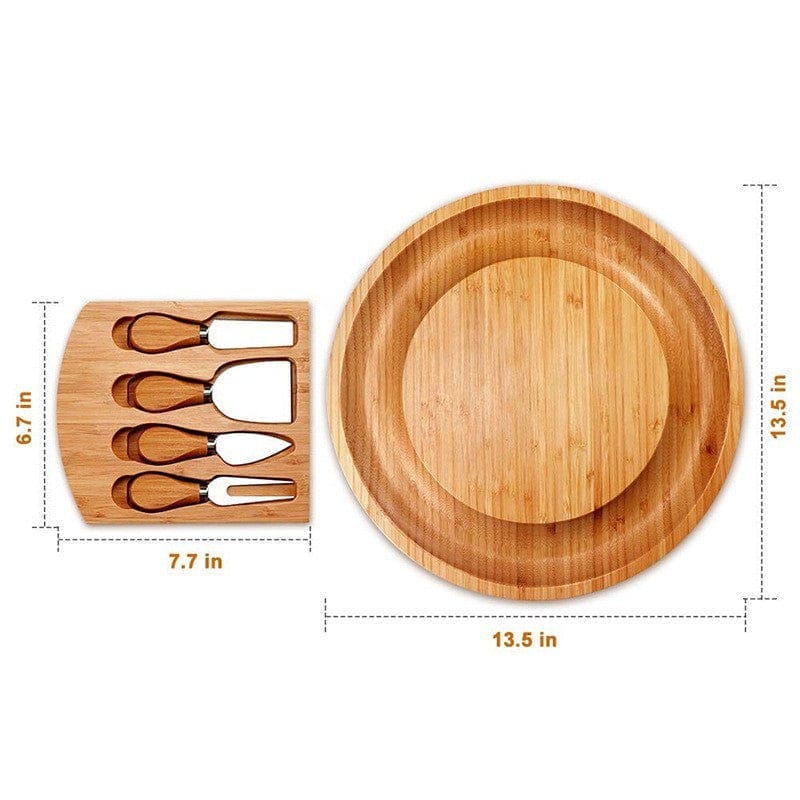 Bamboo Cheese Plate Set Bamboo Cheese Knife Bennys Beauty World