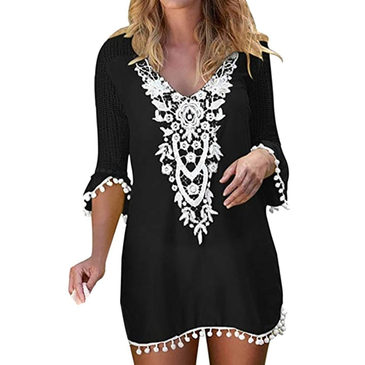 Beach Cover Swimsuit Fashion Women's One Piece Dress Bennys Beauty World