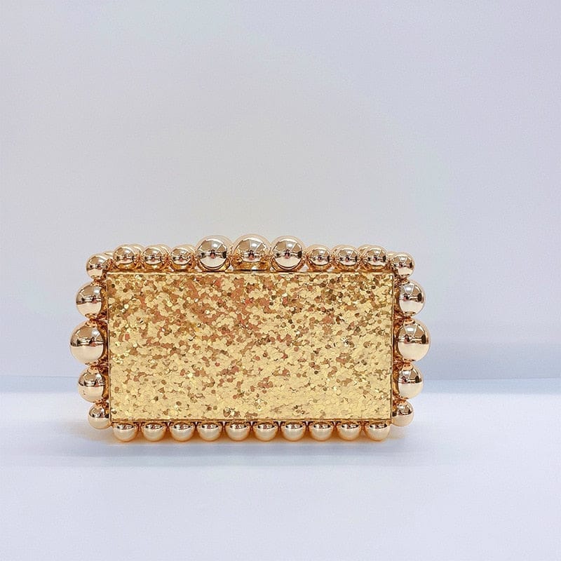 Beaded Acrylic Clutch Bag Luxury Gold And Silver Party Purses And Handbags Bennys Beauty World