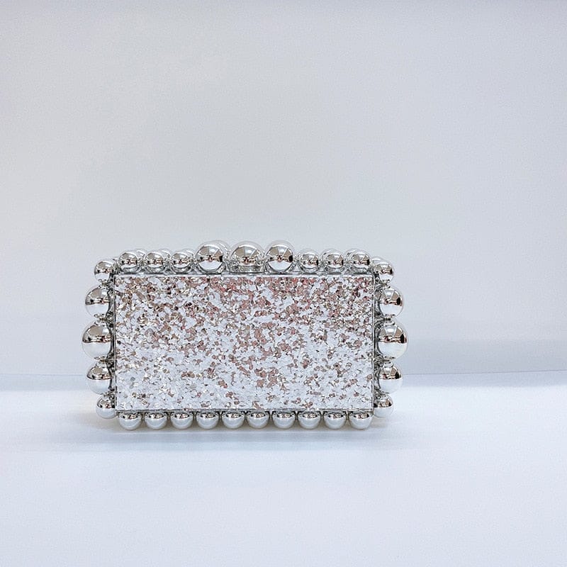 Beaded Acrylic Clutch Bag Luxury Gold And Silver Party Purses And Handbags Bennys Beauty World