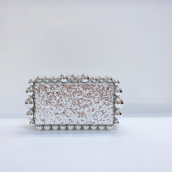 Beaded Acrylic Clutch Bag Luxury Gold And Silver Party Purses And Handbags Bennys Beauty World