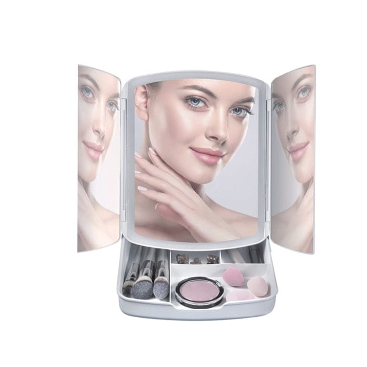 Beauty Vanity Mirror Luminous Three Folding Makeup Mirror Desktop Mirror Bennys Beauty World