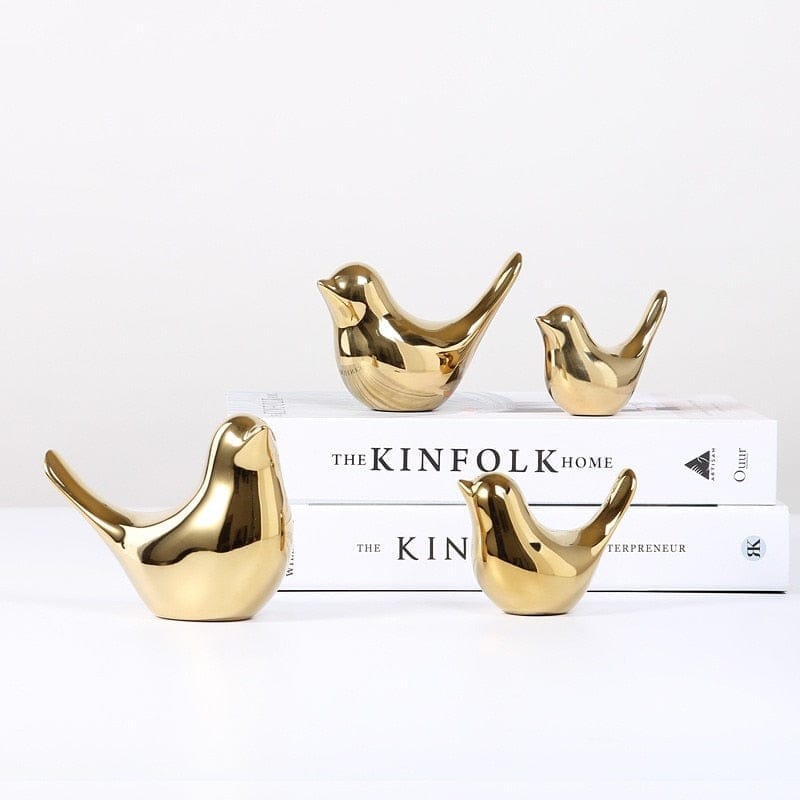 Bird Animal Statues Home Décor Modern Style Gold Decorative Ornaments for Living Room, BENNYS 