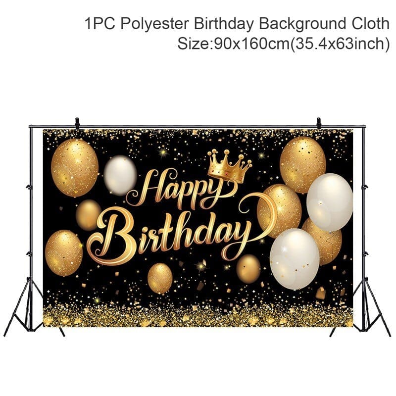 Birthday Backdrop Banner Adult Happy Birthday Party Decoration Bennys Beauty World