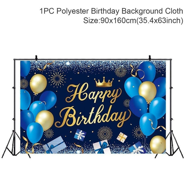 Birthday Backdrop Banner Adult Happy Birthday Party Decoration Bennys Beauty World