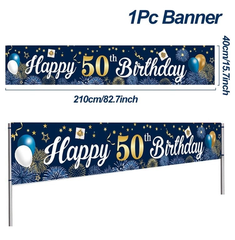 Birthday Backdrop Banner Adult Happy Birthday Party Decoration Bennys Beauty World