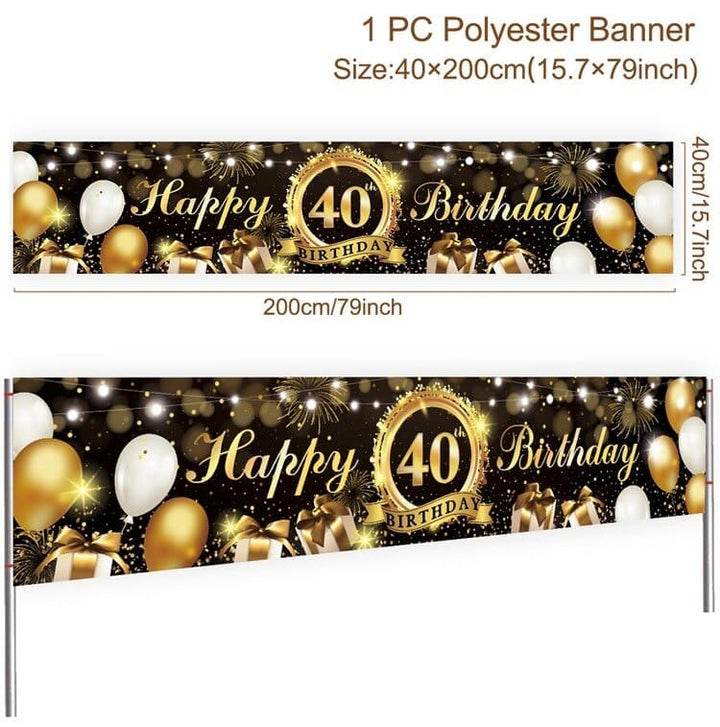 Birthday Backdrop Banner Adult Happy Birthday Party Decoration Bennys Beauty World