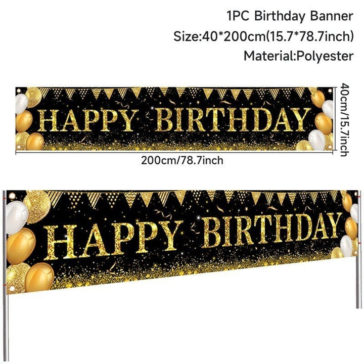 Birthday Backdrop Banner Adult Happy Birthday Party Decoration Bennys Beauty World