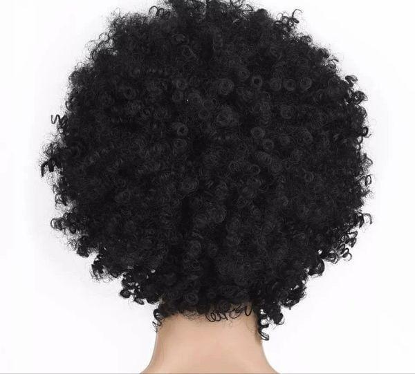 Black Afro Wigs Kinky Curly Natural Black Color Short Synthetic Wig Bennys Beauty World