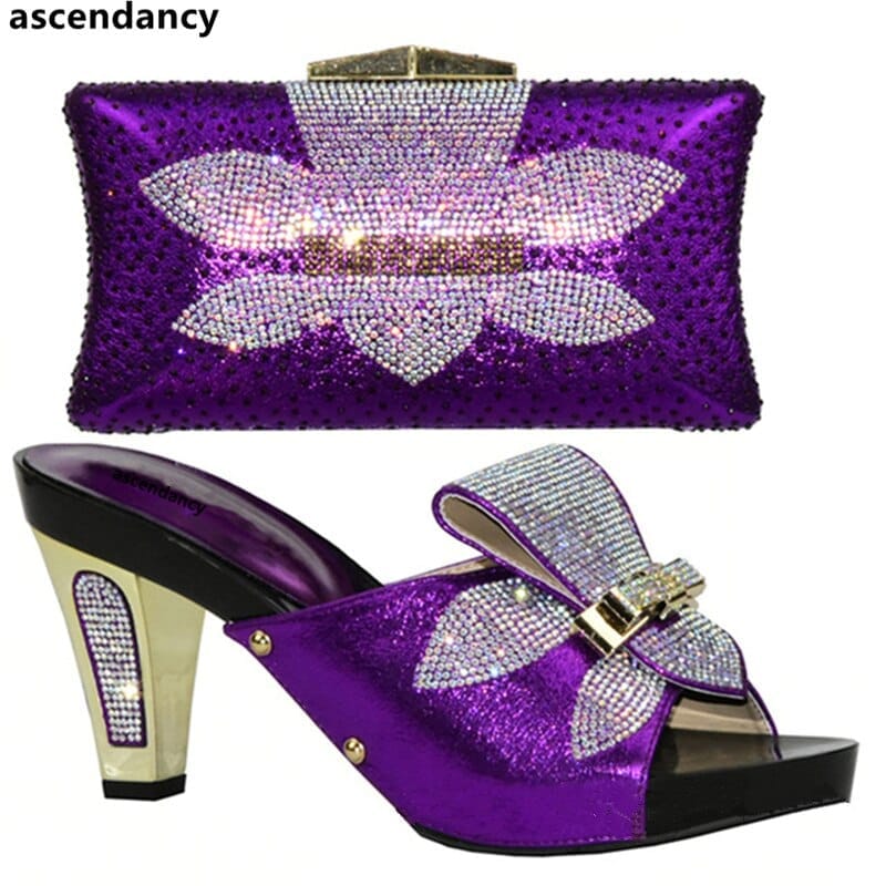 Black Color Shoe and Matching Bag for Nigeria Party African Shoes Bennys Beauty World